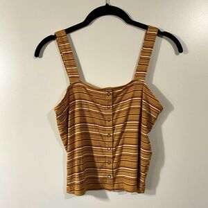 AE Ribbed Sleeveless Crop Top Stripes Size Medium Soft & Sexy